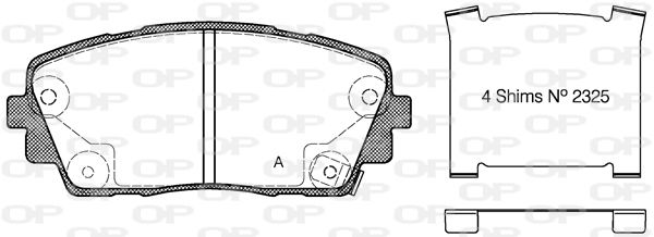 OPEN PARTS Комплект тормозных колодок, дисковый тормоз BPA1481.02